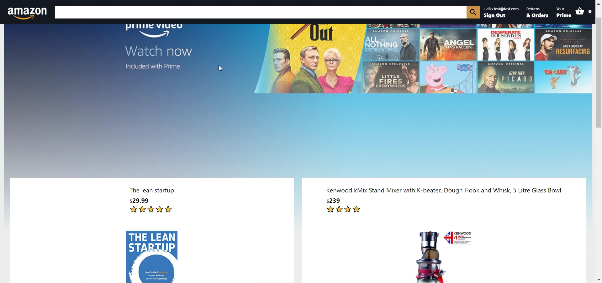 Screenshot of Amazon Clone