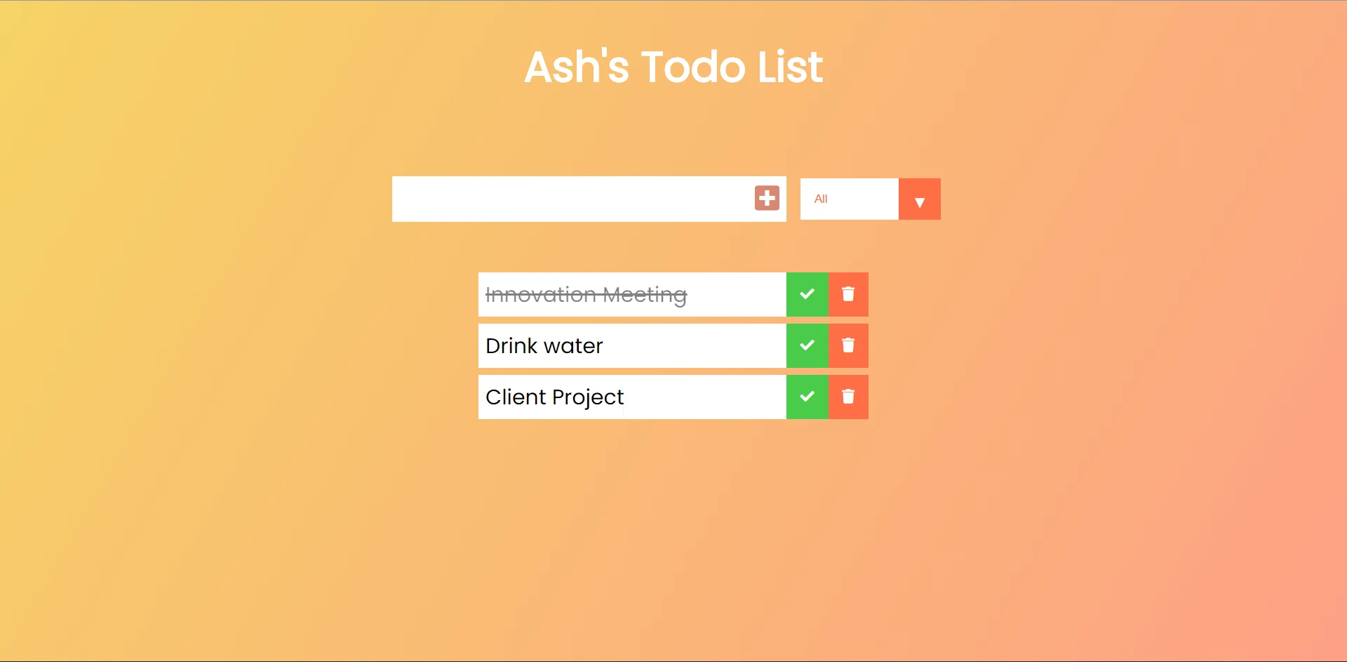 Screenshot of Todo App