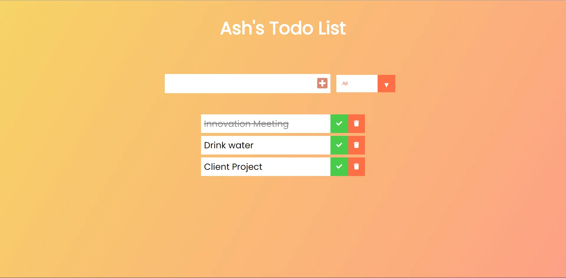 Screenshot of Todo App